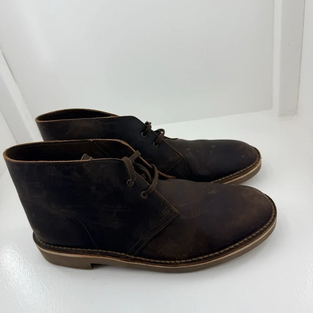 Clarks Bushacre 3 Men's Chukka Boot - Dark Brown, US Size 11 Leather Lace Up